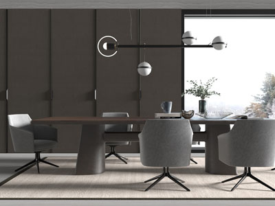 现代长方形餐桌椅组合