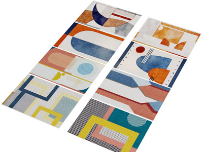 现代抽象图案的长方形地毯3d模型 现代抽象图案的长方形地毯