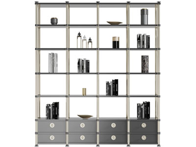 新中式开放式装饰收纳柜