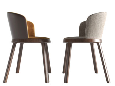 北欧圆形实木餐椅休闲椅子