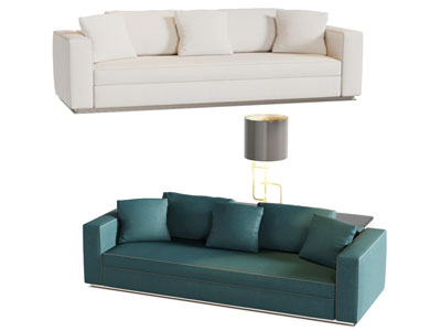 现代轻奢布艺多人沙发