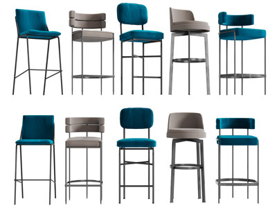 现代布艺吧椅