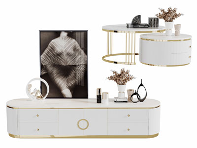 现代轻奢电视柜茶几