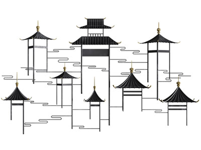 新中式徽派马头墙装饰挂件