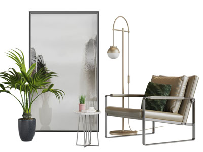 现代休闲椅子茶几