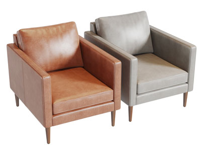 现代皮革单人沙发3d模型 现代皮革单人沙发