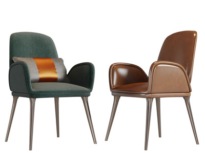 北欧布艺皮革休闲椅子