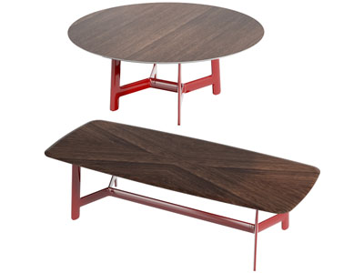 现代实木圆形长方形茶几3d模型 现代实木圆形长方形茶几