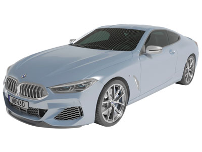 现代蓝灰色汽车3d模型 现代蓝灰色汽车
