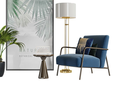 现代轻奢休闲单人沙发3d模型 现代轻奢休闲单人沙发