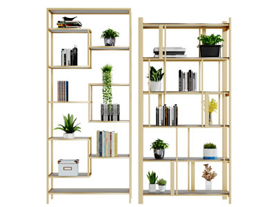 现代轻奢开放式装饰收纳柜