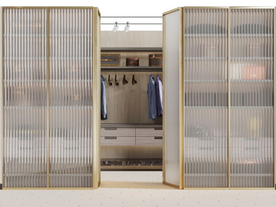 现代轻奢玻璃柜门的衣柜3d模型 现代轻奢玻璃柜门的衣柜