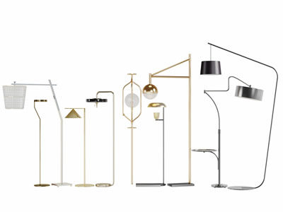 现代轻奢金属支架的落地灯