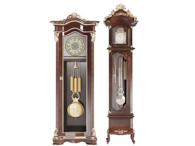 欧式古典座钟钟表3d模型 欧式古典座钟钟表