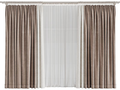 现代窗帘杆金丝绒布艺窗纱窗帘3d模型 现代窗帘杆金丝绒布艺窗纱窗帘