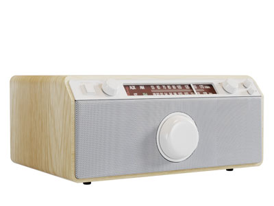 复古实木外壳的收音机