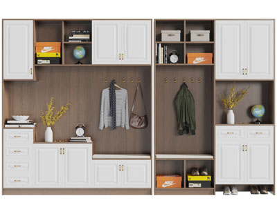 北欧实木玄关装饰鞋柜