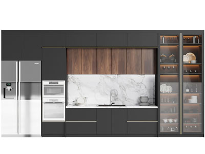 现代带水吧台的装饰酒柜