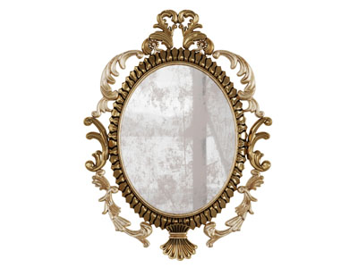 欧式椭圆形雕花装饰镜子挂件