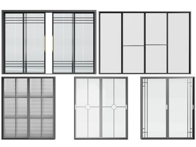 现代玻璃推拉门