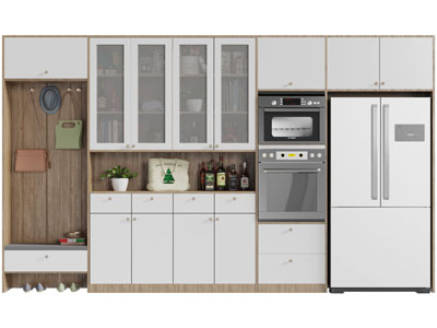 北欧实木撞色带卡座的鞋柜