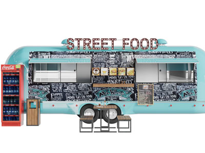 工业风轿车餐馆门头