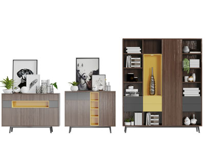 北欧实木撞色装饰柜玄关柜