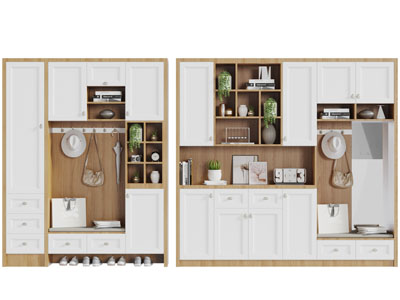 北欧实木玄关装饰鞋柜