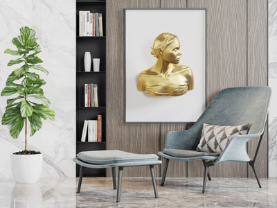 现代休闲椅子脚踏