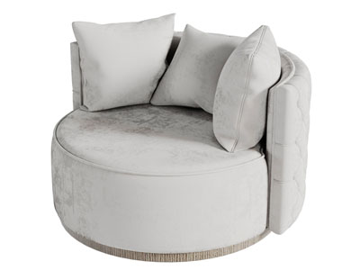 现代圆形布艺单人沙发3d模型 现代圆形布艺单人沙发