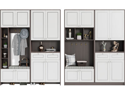 新中式实木玄关装饰鞋柜