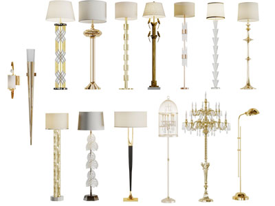 柱形灯罩的落地灯