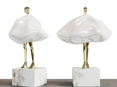 现代轻奢抽象人物雕塑雕刻摆件