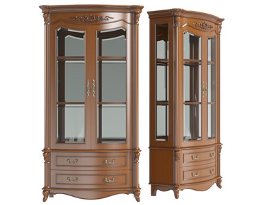 欧式雕花实木双开门装饰收纳柜