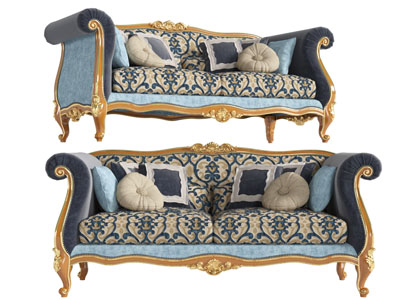 地中海装饰花纹的多人沙发