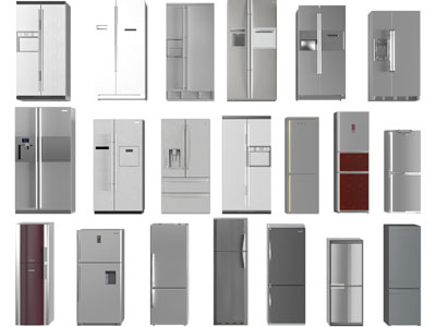 多款双开门上下门带抽屉的电冰箱