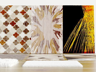 现代长方形地毯3d模型 现代长方形地毯