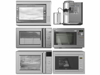 银色金属方形烤箱咖啡机厨房电器