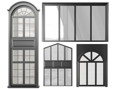 欧式带有拱形造型的平开窗