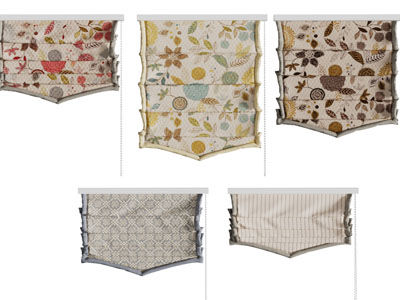 欧式布艺罗马帘拉帘窗帘3d模型 欧式布艺罗马帘拉帘窗帘