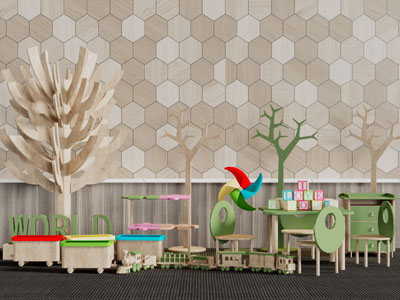 北欧积木玩具桌椅幼儿活动空间