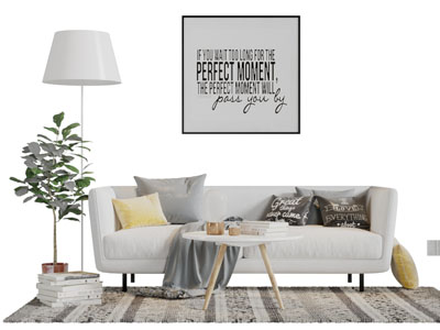 北欧多人沙发茶几组合