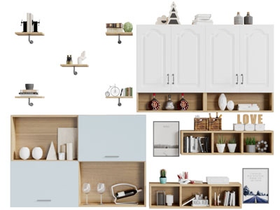 北欧实木墙面装饰收纳柜