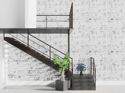 工业风铁艺转角旋转楼梯3d模型 工业风铁艺转角旋转楼梯