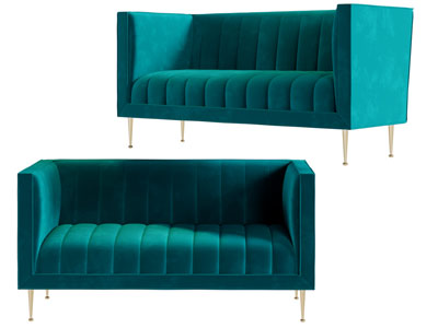 现代轻奢布艺多人沙发