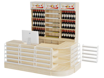 烟酒店收银台酒柜展柜货架3d模型 烟酒店收银台酒柜展柜货架