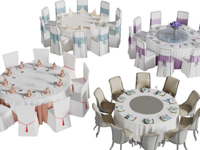 新中式酒店餐桌椅组合