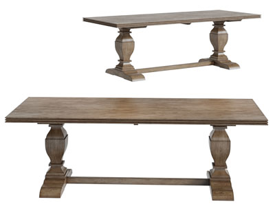 美式实木茶几长桌子3d模型 美式实木茶几长桌子