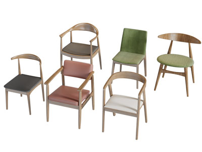 北欧实木边框的休闲椅子