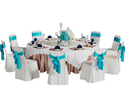 现代圆形酒店餐桌椅组合